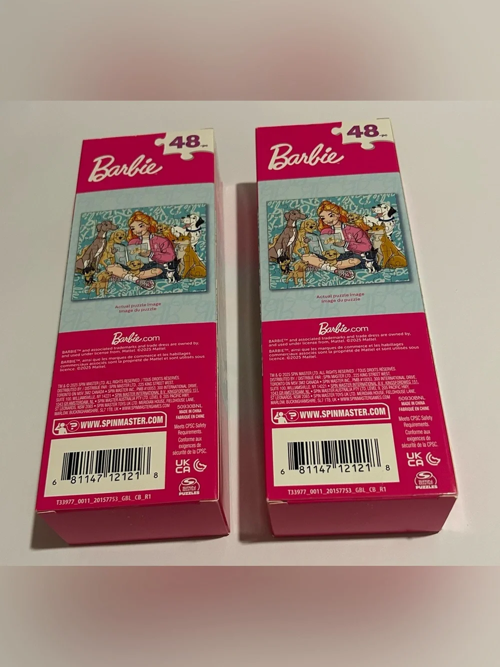 New 2 Barbie Puzzles 48 Pieces  “A Dog’s Life” meets CPCS Rules Mattel Puzzle